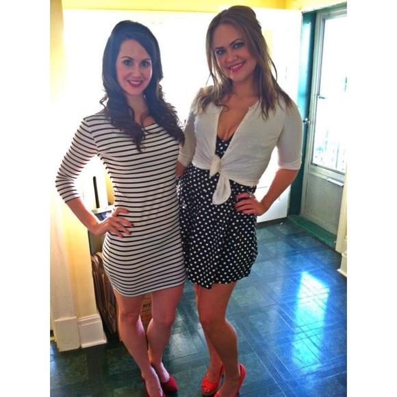 True Vintage Polka Dot Strapless Mini Dress Black & White - Picture 13 of 15